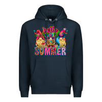 Navy Hello summer Gnome Premium Hoodie - CowhideDigitalArt