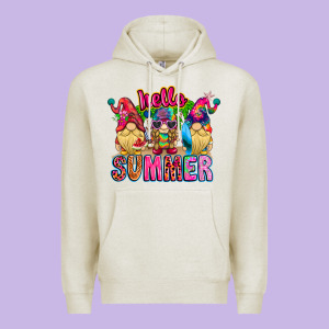 Hello Summer Gnome Premium Hoodie Designed By Cowhidedigitalart