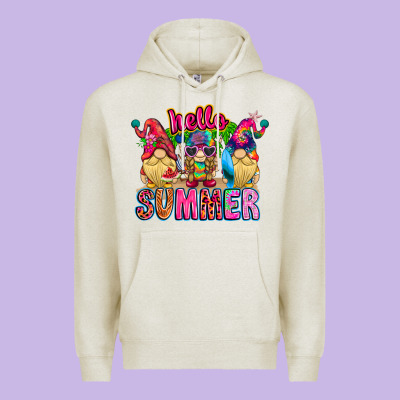 Hello Summer Gnome Premium Hoodie Designed By Cowhidedigitalart