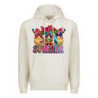Oatmeal Heather Hello summer Gnome Premium Hoodie - CowhideDigitalArt