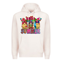 Pale Pink Hello summer Gnome Premium Hoodie - CowhideDigitalArt
