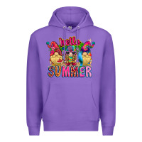 Purple Hello summer Gnome Premium Hoodie - CowhideDigitalArt