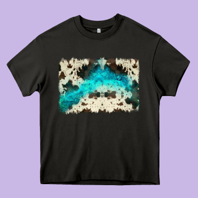 Turquoise, Cowhide Backgraund Heavy Core Tee Designed By Jahusdesignshop