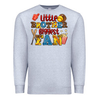 Heather Grey little brother biggest fan Premium Sweatshirt - AdoDesignShop