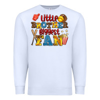White little brother biggest fan Premium Sweatshirt - AdoDesignShop