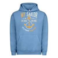 Pigment Pebble Blue Proud Navy Mother for Moms of Sailors Proud Mom Navy Family Urban Hoodie - longCreatives