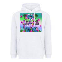 White aloha stitch Heavyweight Hoodie - AdoDesignShop