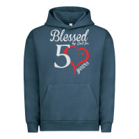 Pigment Midnight Navy Vintage 50th Birthday Blessed By God For 50 Years Birthday Urban Hoodie - longCreatives