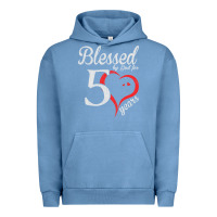 Pigment Pebble Blue Vintage 50th Birthday Blessed By God For 50 Years Birthday Urban Hoodie - longCreatives