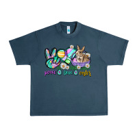 Midnight Navy Peace love Easter Day Urban Heavy Tee - CowGirlArtShop
