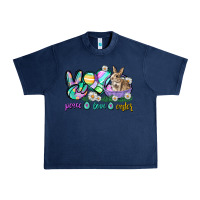 Navy Peace love Easter Day Urban Heavy Tee - CowGirlArtShop