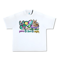 White Peace love Easter Day Urban Heavy Tee - CowGirlArtShop