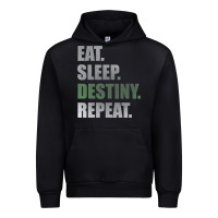 Black Destiny  Eat Sleep Destiny Repeat Short Sleeve Urban Hoodie - longCreatives