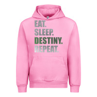 Fuchsia Pink Destiny  Eat Sleep Destiny Repeat Short Sleeve Urban Hoodie - longCreatives