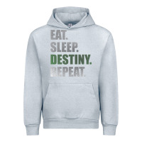 Heather Grey Destiny  Eat Sleep Destiny Repeat Short Sleeve Urban Hoodie - longCreatives