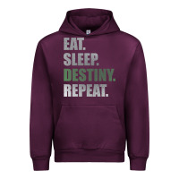 Mauve Wine Destiny  Eat Sleep Destiny Repeat Short Sleeve Urban Hoodie - longCreatives