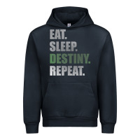 Navy Destiny  Eat Sleep Destiny Repeat Short Sleeve Urban Hoodie - longCreatives