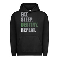 Pigment Black Destiny  Eat Sleep Destiny Repeat Short Sleeve Urban Hoodie - longCreatives