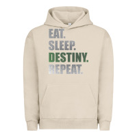 Pigment French Oak Destiny  Eat Sleep Destiny Repeat Short Sleeve Urban Hoodie - longCreatives