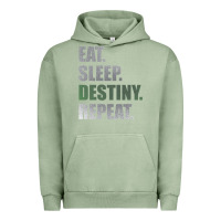 Pigment Oil Green Destiny  Eat Sleep Destiny Repeat Short Sleeve Urban Hoodie - longCreatives