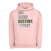 Pigment Salmon Destiny  Eat Sleep Destiny Repeat Short Sleeve Urban Hoodie - longCreatives
