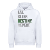 White Destiny  Eat Sleep Destiny Repeat Short Sleeve Urban Hoodie - longCreatives