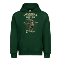 Forest Green Vintage American Motorcycle Indian for Old Biker Gifts Urban Hoodie - longCreatives