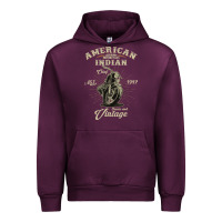 Mauve Wine Vintage American Motorcycle Indian for Old Biker Gifts Urban Hoodie - longCreatives