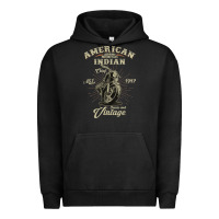 Pigment Black Vintage American Motorcycle Indian for Old Biker Gifts Urban Hoodie - longCreatives