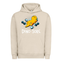 Pigment French Oak Dino Sore Funny Dinosaur Workout Gym Fitness Lifting Urban Hoodie - longCreatives