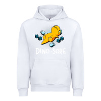 White Dino Sore Funny Dinosaur Workout Gym Fitness Lifting Urban Hoodie - longCreatives