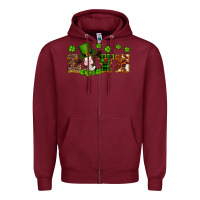 Burgundy st patricks love heifer Zipper Hoodie - Artiststas