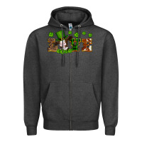 Charcoal Heather st patricks love heifer Zipper Hoodie - Artiststas