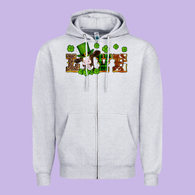 St Patricks Love Heifer Zipper Hoodie Designed By Artiststas