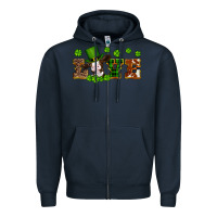 Navy st patricks love heifer Zipper Hoodie - Artiststas