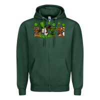 Sports Green st patricks love heifer Zipper Hoodie - Artiststas