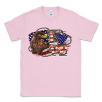 Bubblegum Pink Love America Eagle 4th of july Classic Tee - HowdyJamesFarm
