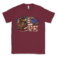 Burgundy Love America Eagle 4th of july Classic Tee - HowdyJamesFarm