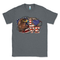 Charcoal Heather Love America Eagle 4th of july Classic Tee - HowdyJamesFarm