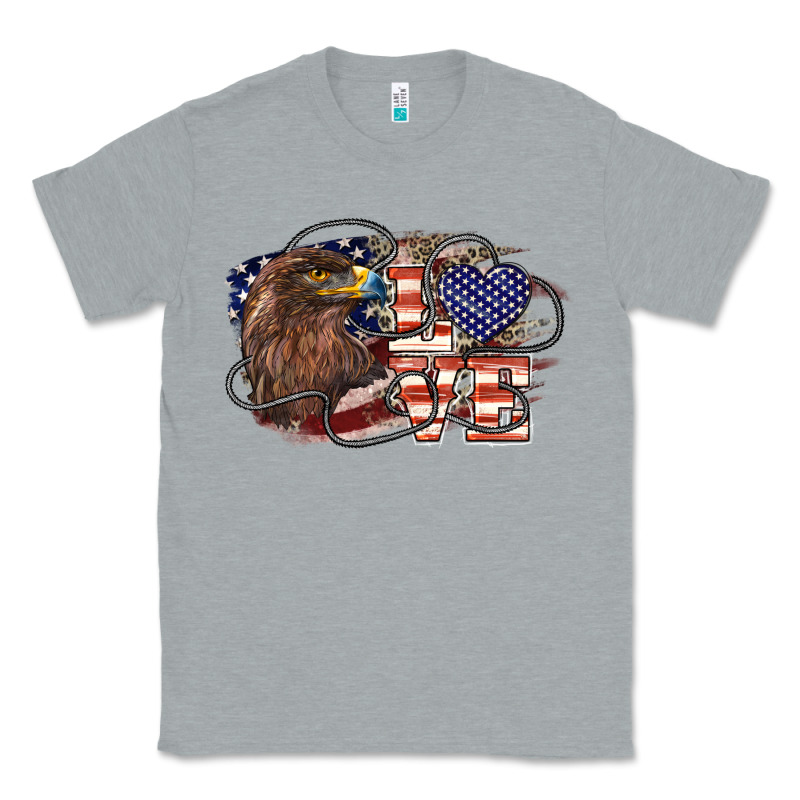 Love America Eagle 4th Of July Classic Tee by HowdyJamesFarm | Teevron