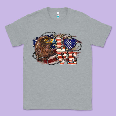 Love America Eagle 4th Of July Classic Tee Designed By Howdyjamesfarm