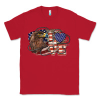 Red Love America Eagle 4th of july Classic Tee - HowdyJamesFarm