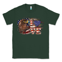 Sports Green Love America Eagle 4th of july Classic Tee - HowdyJamesFarm