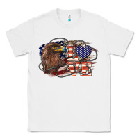 White Love America Eagle 4th of july Classic Tee - HowdyJamesFarm