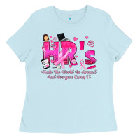 Baby Blue breast cancer hr human resources Ladies Tee - texasbilliewilder