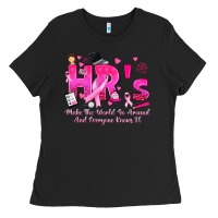 Black breast cancer hr human resources Ladies Tee - texasbilliewilder