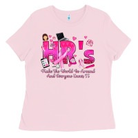 Bubblegum Pink breast cancer hr human resources Ladies Tee - texasbilliewilder