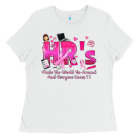 White breast cancer hr human resources Ladies Tee - texasbilliewilder