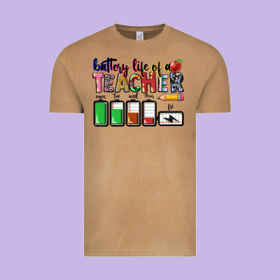 Battery Life Of A Teacher Vintage Tee Designed By Cowgirlartshop