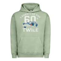 Pigment Oil Green I Survived The Sixties Twice Classic Birthday Urban Hoodie - longCreatives